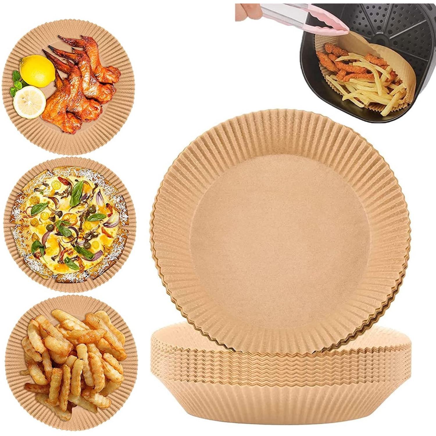 50 tơ` giấy nến cho nồi chiên không dầu nướng bánh nướng gà, giấy lót nồi chiên không dầu chống dính chống bẩn