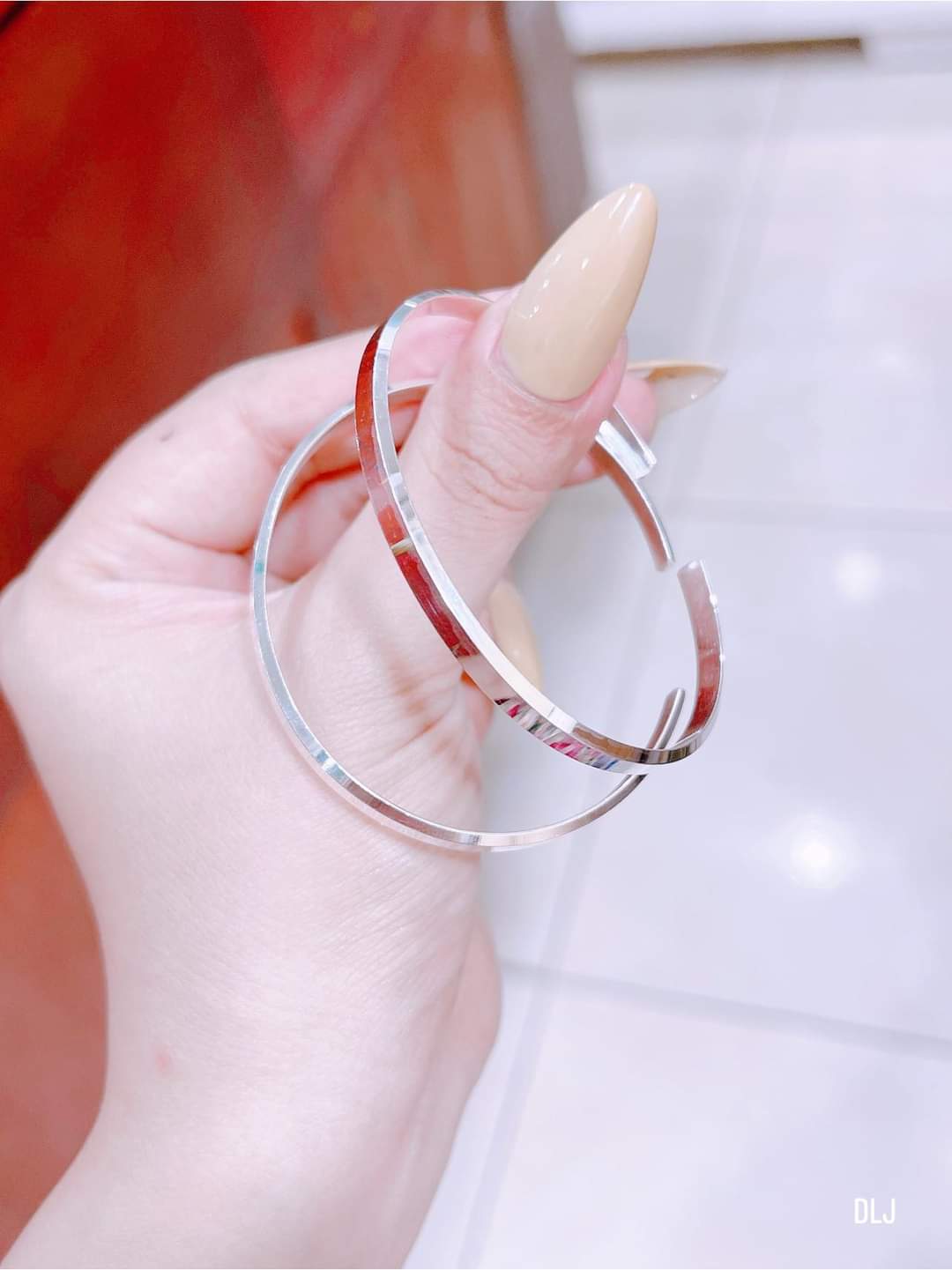 Vòng tay bạc nữ trơn đặc hàng bạc ta, mã 6322, khắc tên theo yêu cầu Tiệm Bạc Mê Ly cam kết bạc chuẩn