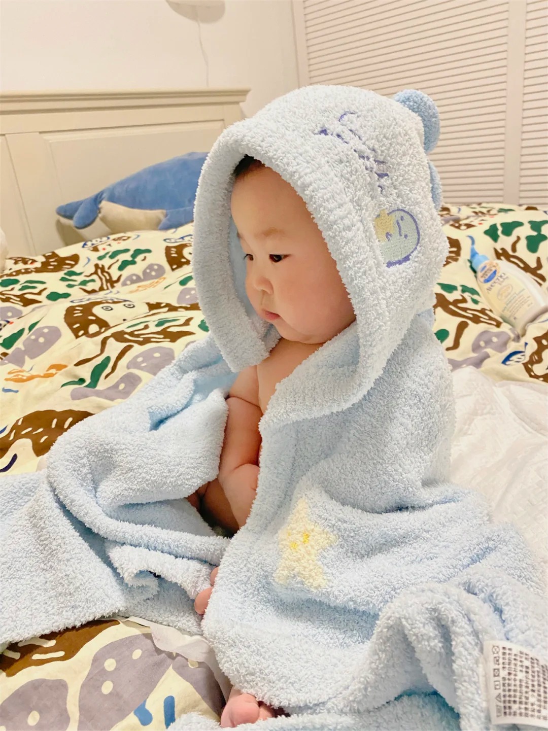 62*138CM Khăn quấn ủ hình thú cho bé trai và bé gái Khăn quấn cho trẻ sơ sinh chất liệu vải bông mềm