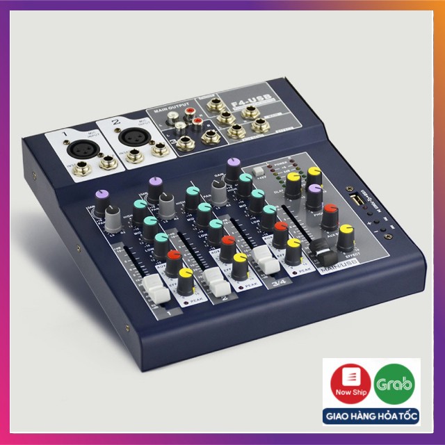 Mixer F4 USB phiên bản chuyên nghệp có bluetooth cho karaoke gia đình, livestream fb, bigo, tiktok dễ sử dụng