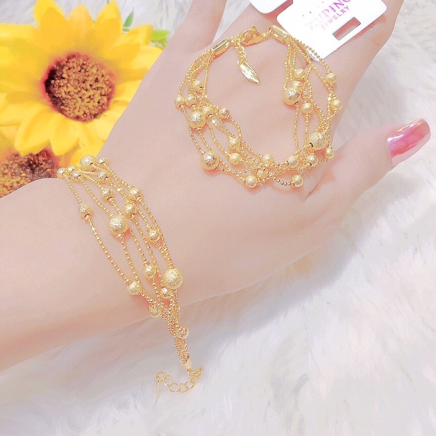 Lắc tay nữ kiểu bi mạ vàng 24k mẫu mới cực đẹp