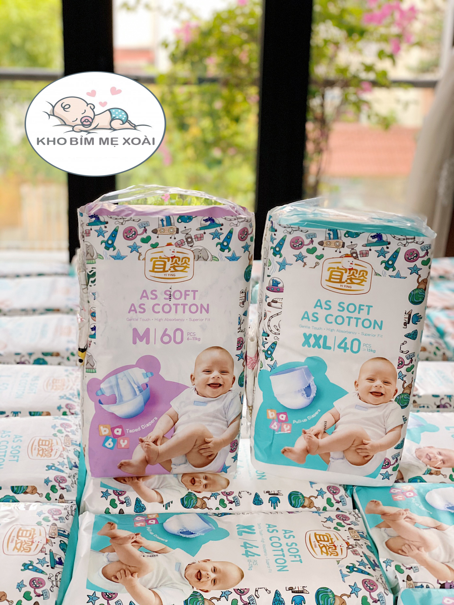 ❤️ FREE SHIP ❤️  BỈM YIYING XUẤT CHÂU ÂU [Tã/Bỉm dán/Quần] YIYING BABY  Nội địa Trung CAO CẤP Đủ Size S72/M60/L52/XL44/XXL40