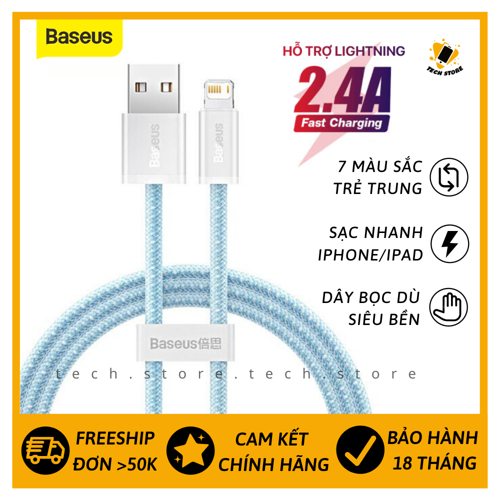 Dây cáp sạc nhanh iphone chính hãng baseus dynamic series lightning ip 6 7 8 plus x 11