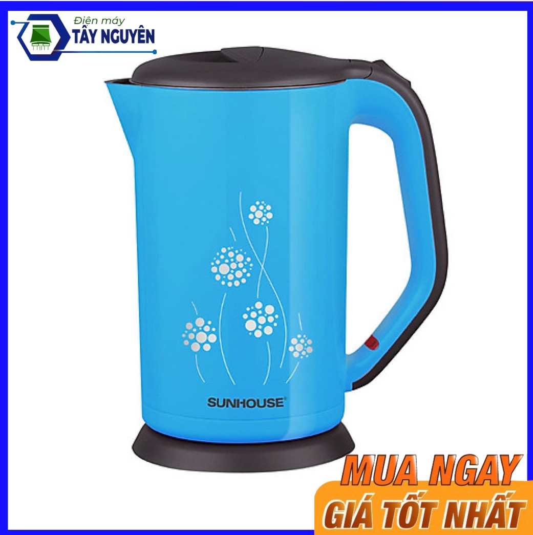 Ấm siêu tốc inox 2 lớp sunhouse shd1381g - màu xanh - hàng chính hãng