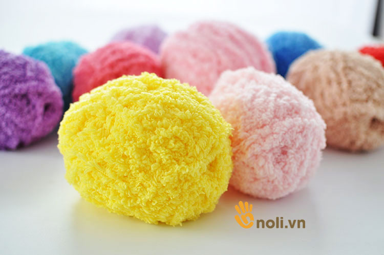 Len bông xù lông cừu siêu mịn màng, êm ái, ấm áp đan móc chăn, áo, mũ, khăn cực thích 50g