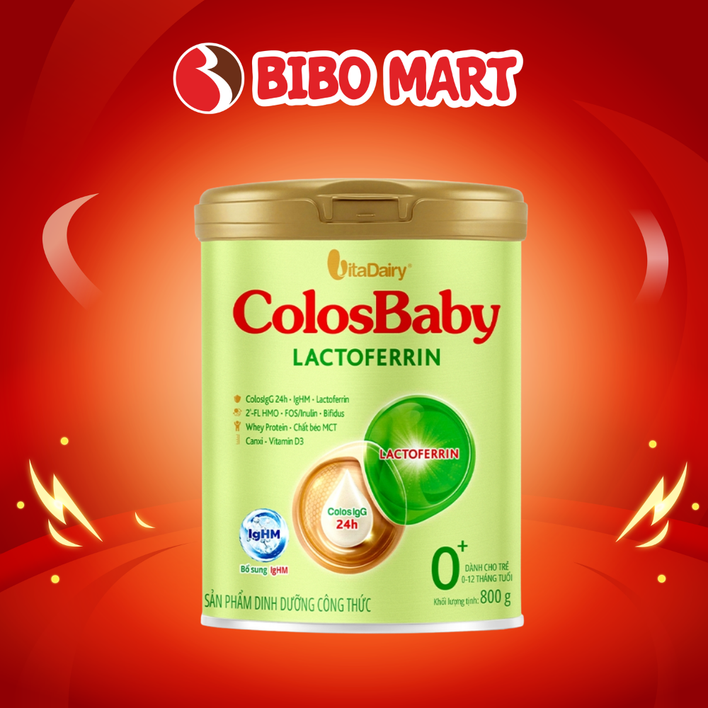 Sữa Bột ColosBaby Lactoferrin Cho Trẻ Sinh Mổ 800g Từ 0-12M Bổ Sung Vitamin Theo Nhu Cầu - Bibo Mart