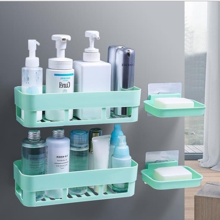 [HCM]KỆ CHỮ NHẬT DÁN TƯỜNG ĐỰNG ĐỒ NHÀ TẮM CHỊU NẶNG TỐT - GIÁ ĐỂ XÀ PHÒNG KEM ĐÁNH RĂNG CÓ RÃNH THOÁT NƯỚC SIÊU SẠCH