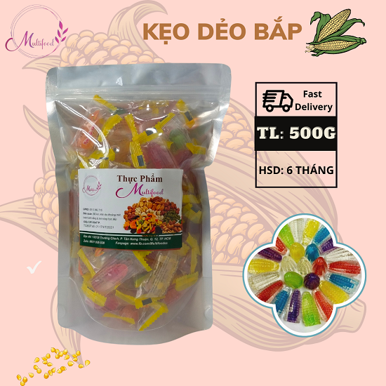 500g kẹo dẻo nhân chảy mix vị multifood