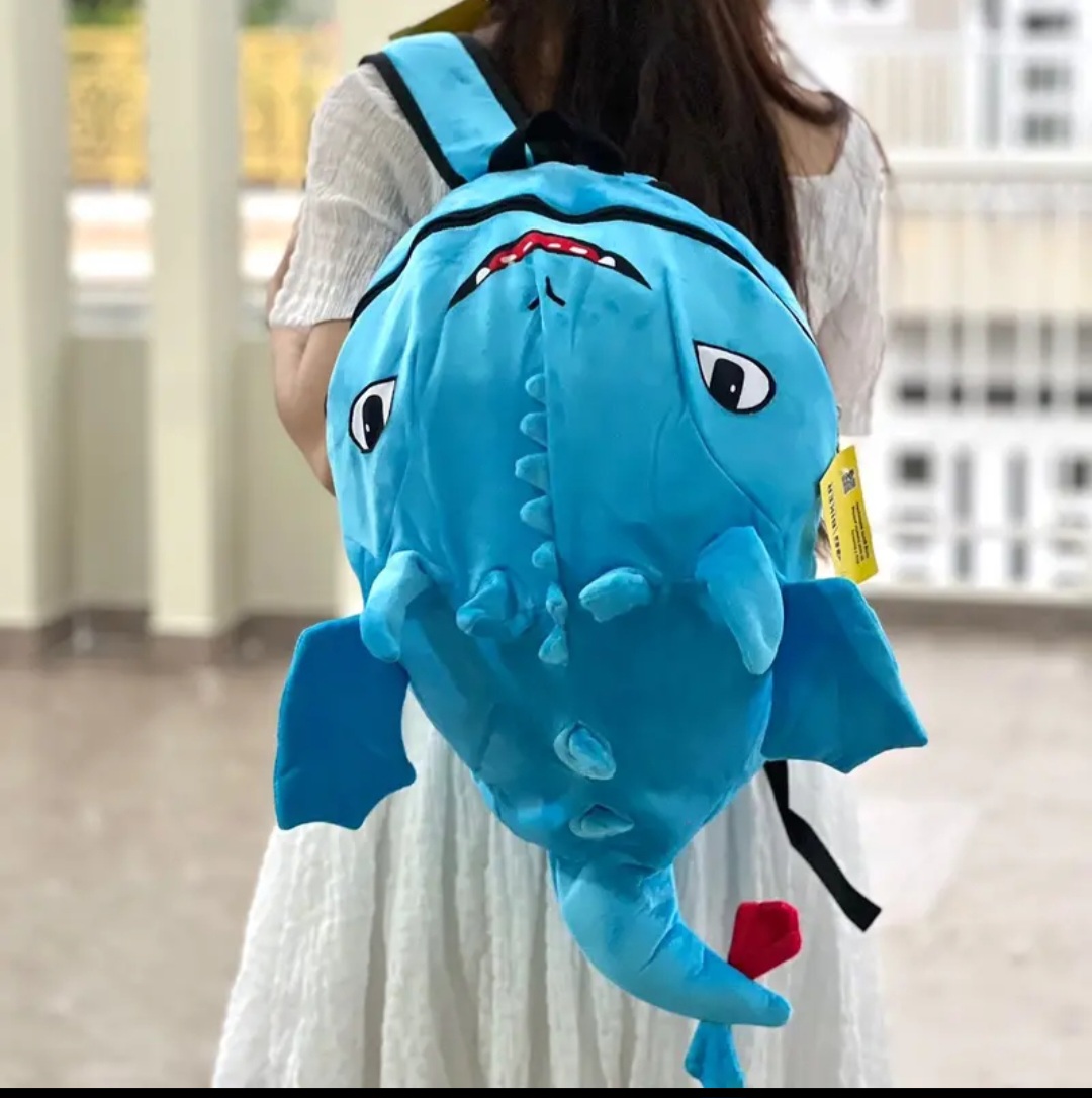 balo rồng siêu cute vải nhung 2 lớp màu xanh dương