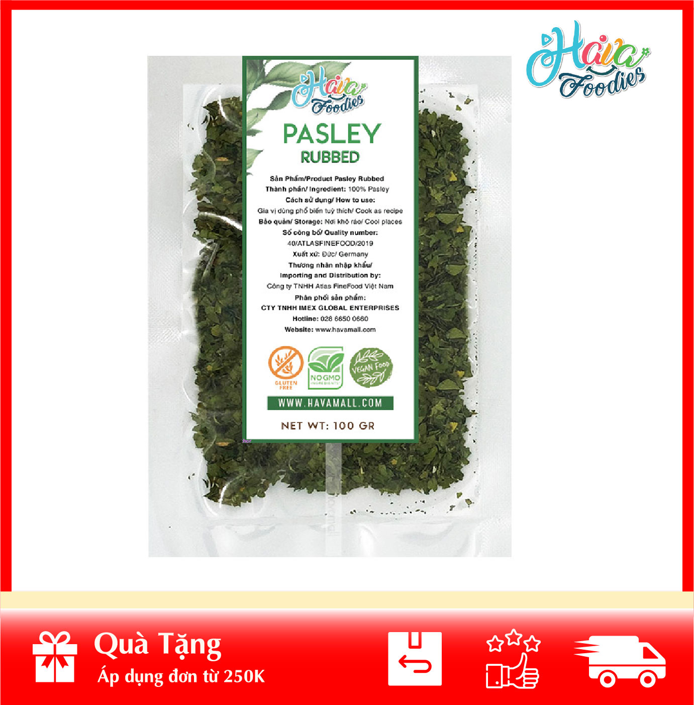 Mùi tây gói 100gr - dried parsley