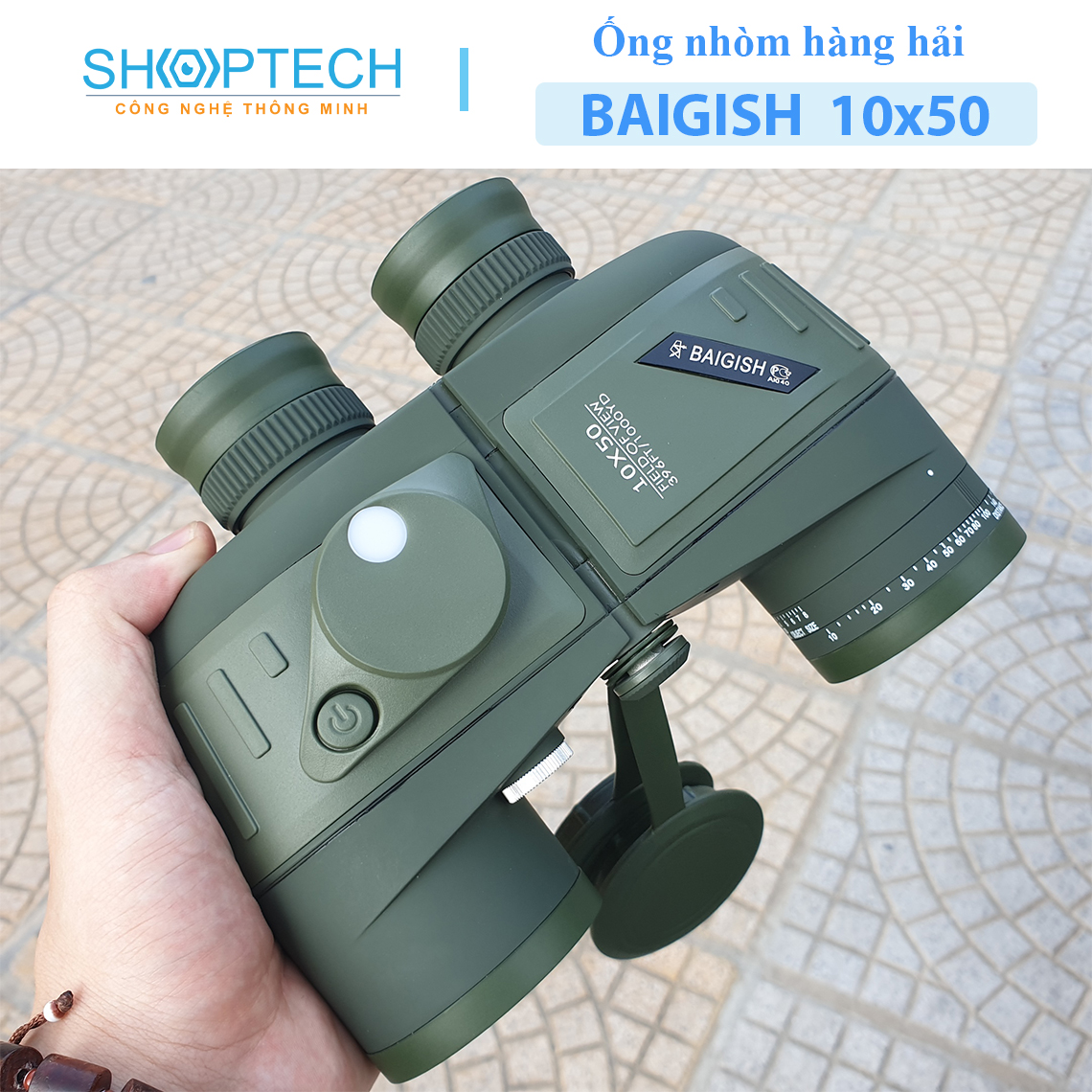 [Trả góp 0%]Ống nhòm hàng hải Baigish 10x50 Nga giá rẻ nhìn xa 10000m thích hợp đi biển săn du lịch