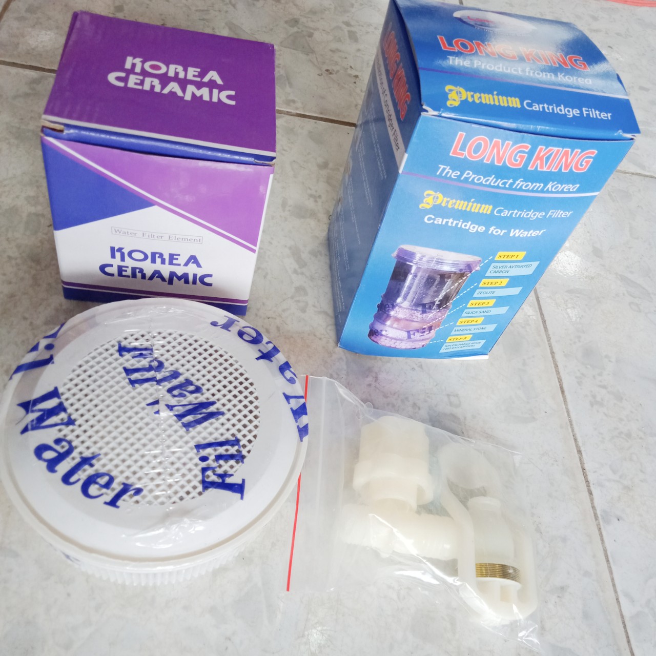 combo thiết bị thay thế bình lọc nước , than lọc, sứ lọc, đá khoáng , vòi nước