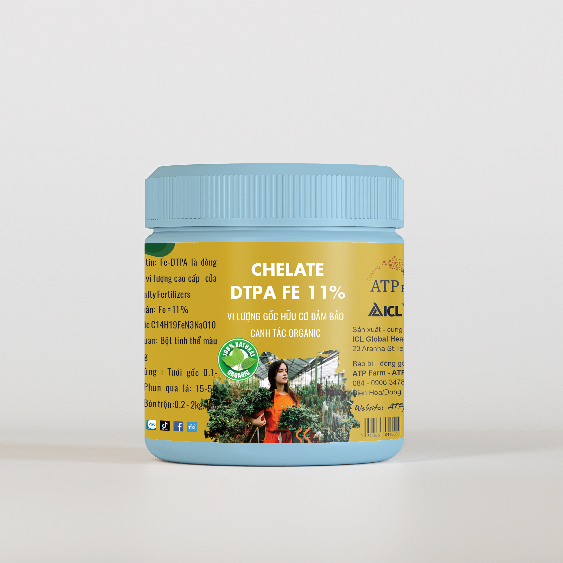 ATP Farm - CHÍNH HÃNG : Vi lượng Sắt Chelate Fe 11 - DTPA nhập khẩu Châu Âu - 100g