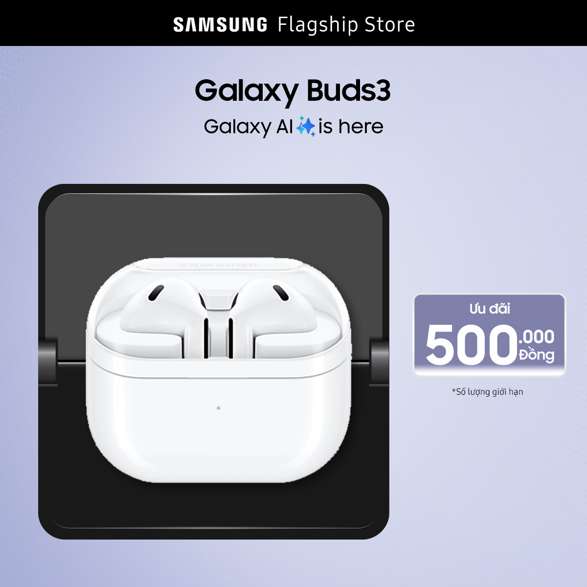 [SIÊU SALE GIỮA THÁNG 15-17.6] Samsung Galaxy Buds3, Tai nghe Bluetooth thích ứng không dây