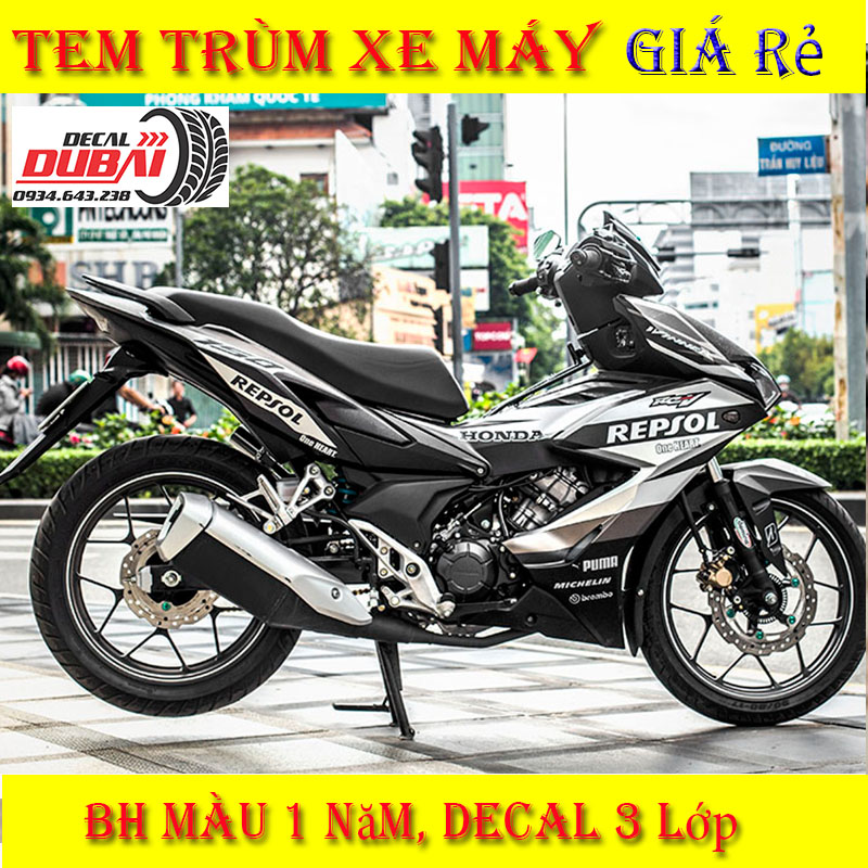 Tem Trùm Winner X Repsol Đen Trắng Thể Thao