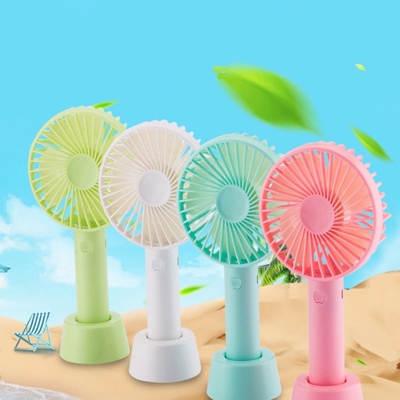Quạt Sạc Tích Điện USB mini Fan - Kèm Pin và Cáp sạc và Chân đế - Kèm Pin và Cáp sạc, quạt pin cầm tay