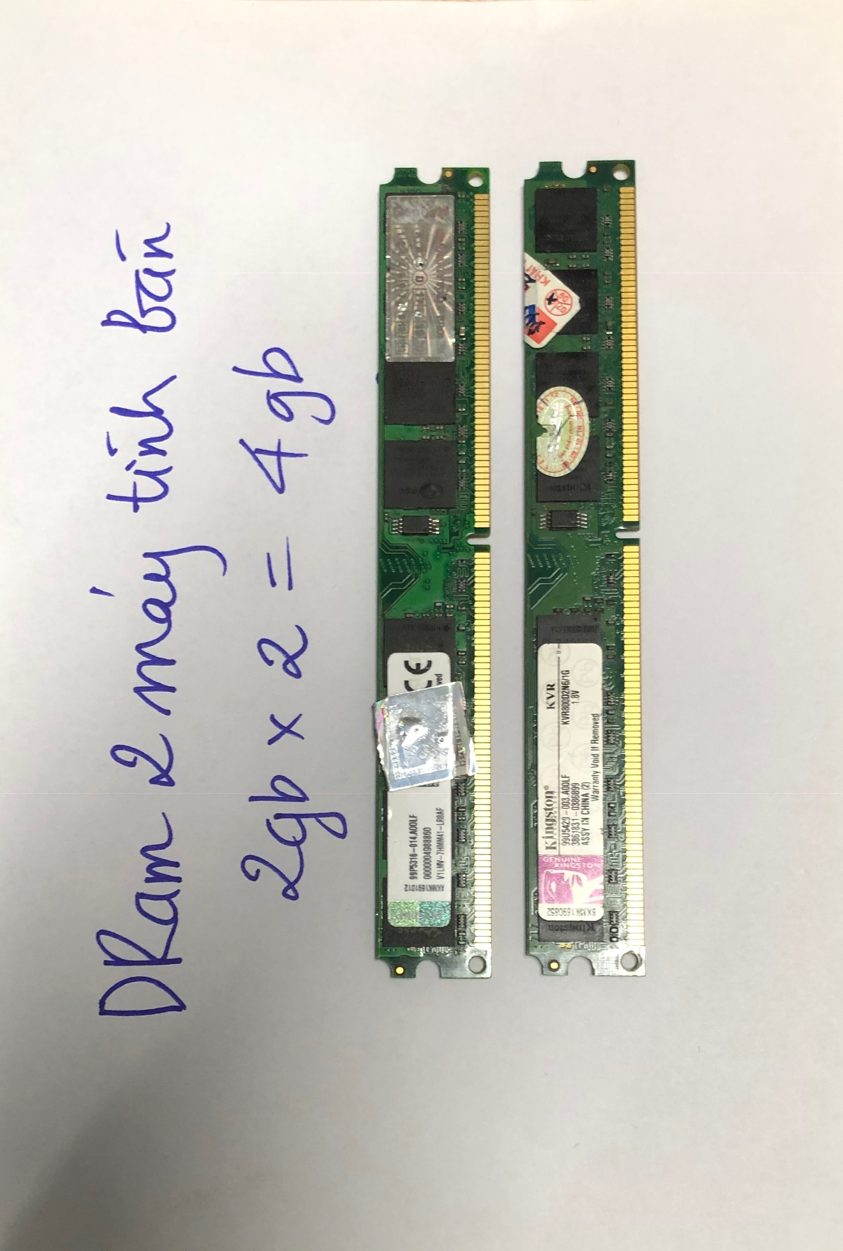 Ddram 2 máy tính bàn 2gb.2 =4gb