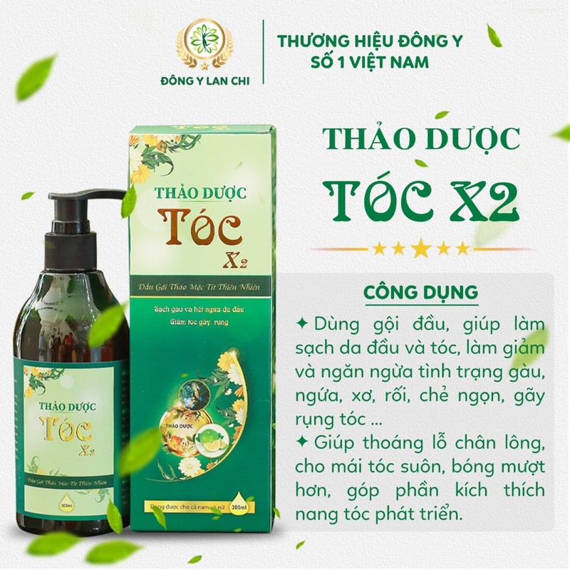 Dầu gội thảo dược tóc x2 lan chi , gội + xả sạch gàu, hết ngứa da đầu, giảm gãy rụng