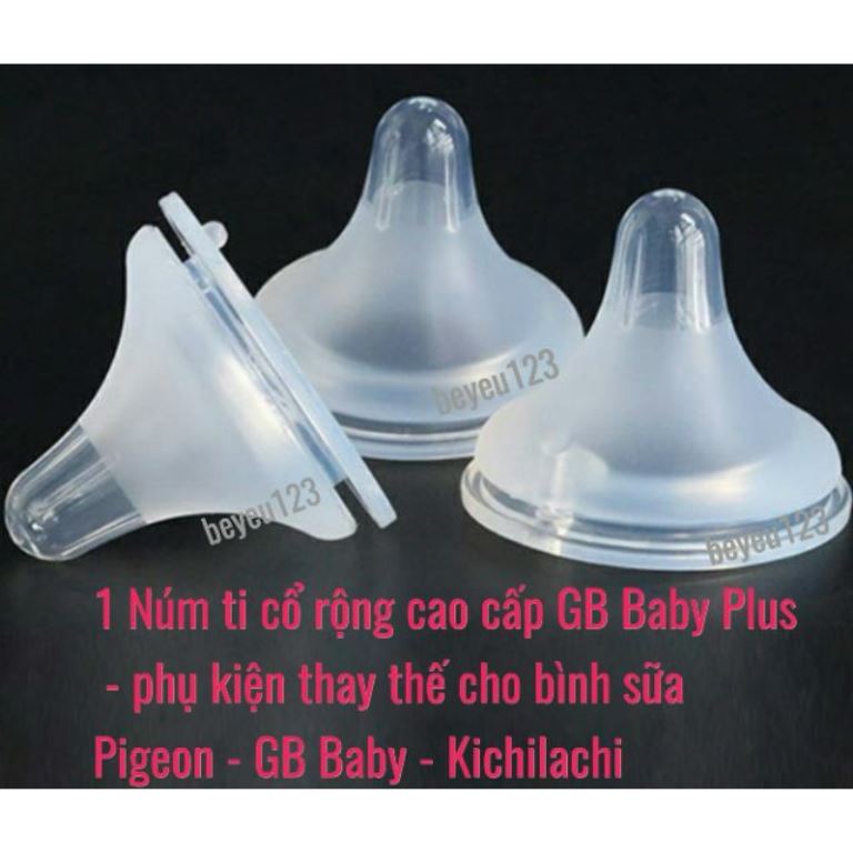 Núm ti cổ rộng cao cấp Plus - phụ kiện cho bình sữa Pigeon - Lansinoh - GB Baby - Kichi - Wesser HOT