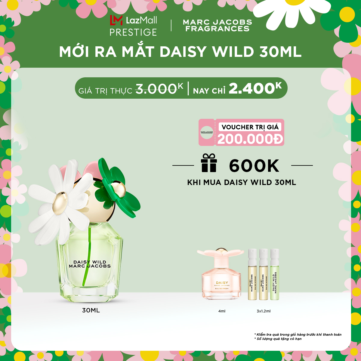 Nước hoa nữ marc jacobs daisy wild edp 30ml refillable