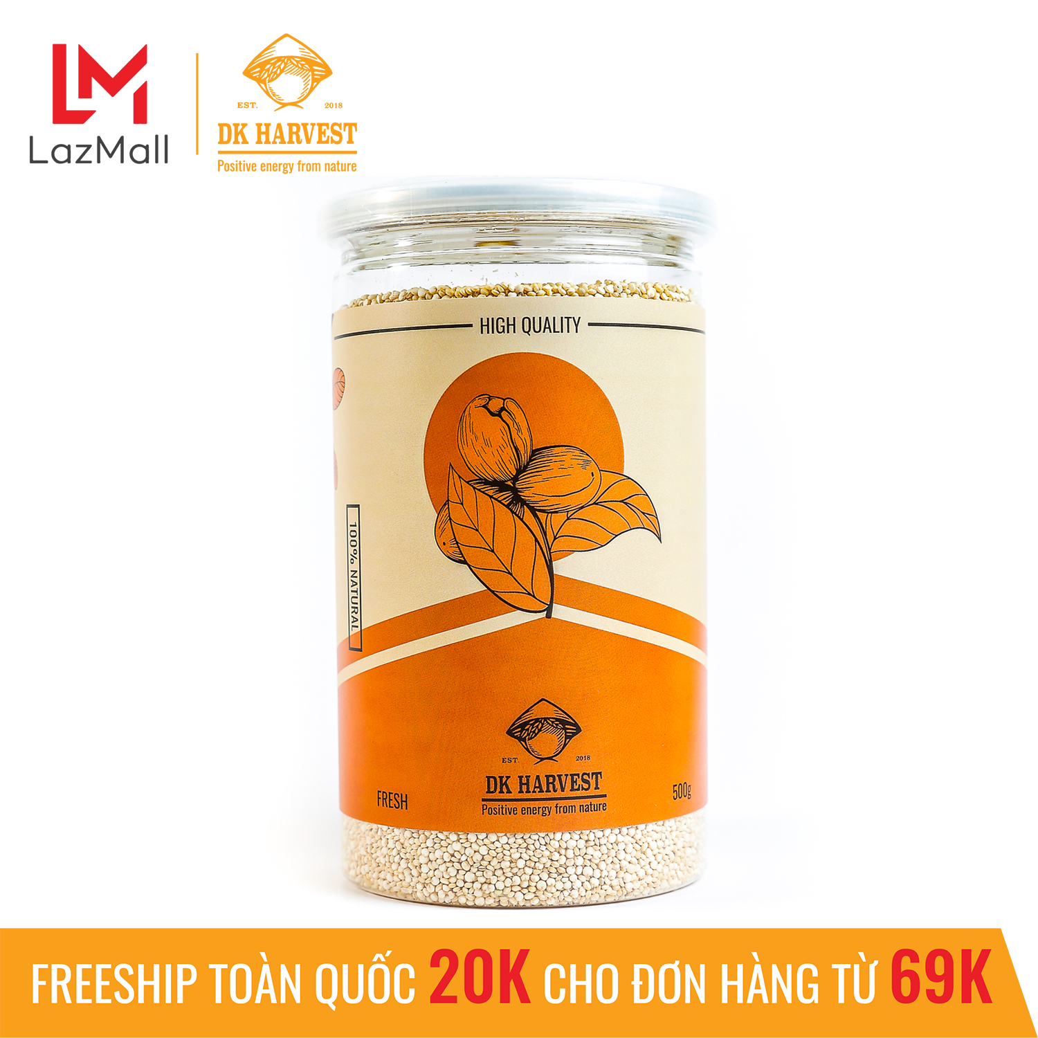 Hạt diêm mạch DK Harvest nhập khẩu Úc - Quinoa 500g, Có công dụng cung cấp Protein, nhiều chất xơ giúp ổn định đường huyết và ngừa tim mạch. Giúp giảm cân, tốt cho phụ nữ mang thai, trẻ ăn dặm và vận động viên