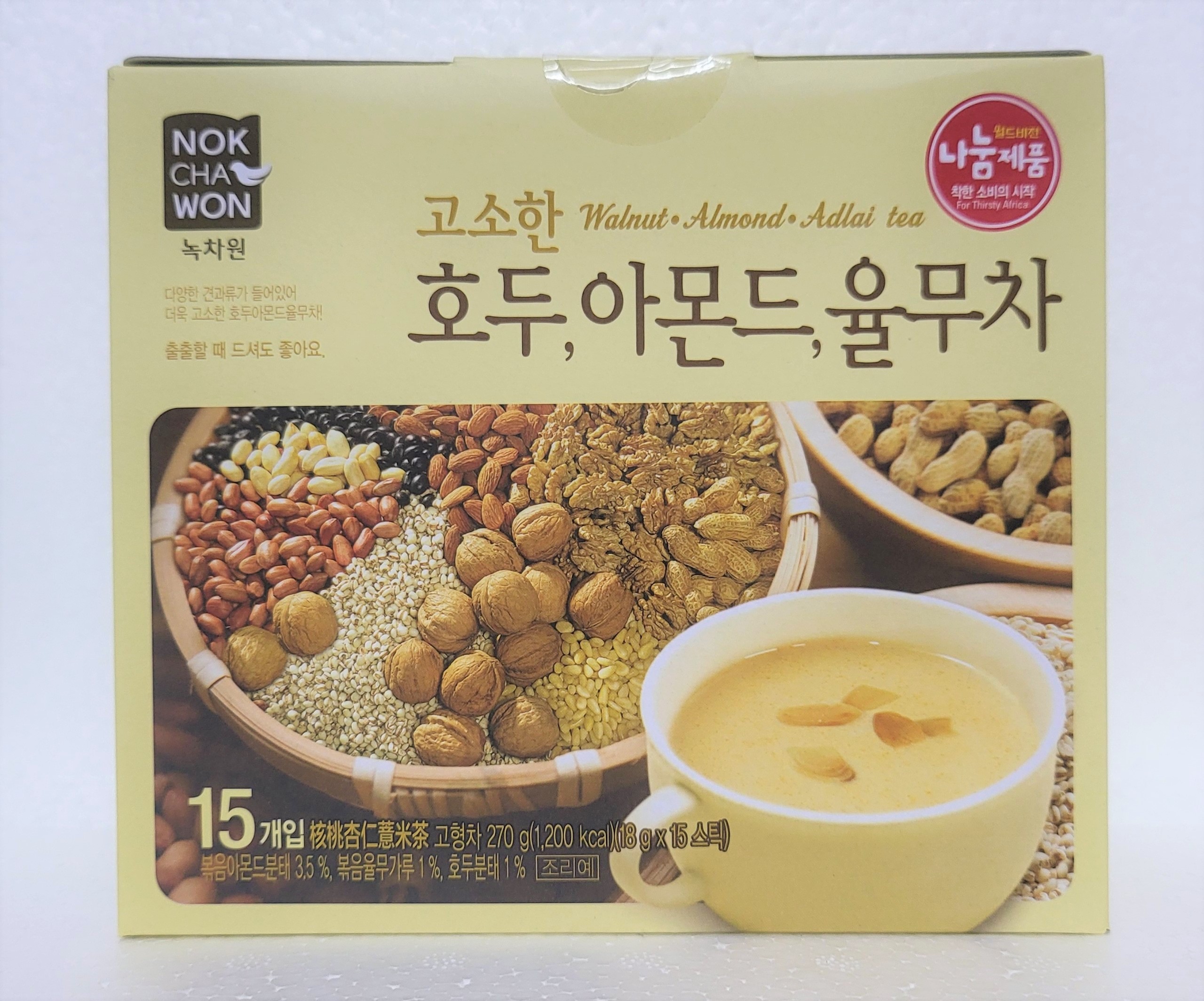 Bột uống hỗn hợp quả óc chó, hạnh nhân nokchawon walnut almond adlai tea