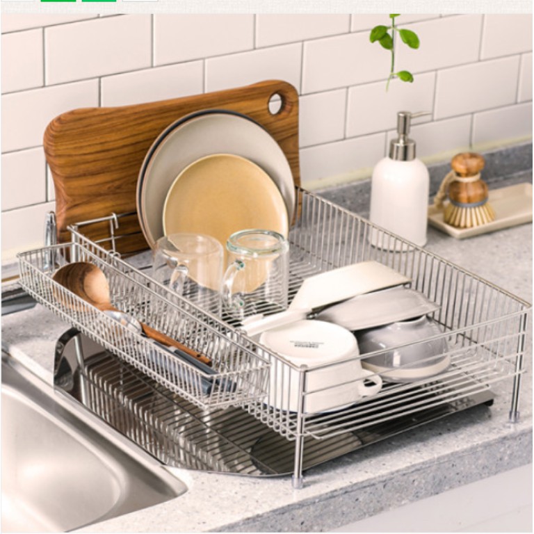 Kệ chén đa năng. Inox 304. Kệ chén inox  2 tầng. Kệ Koxina 2 tầng. Inox đánh bóng điện giải