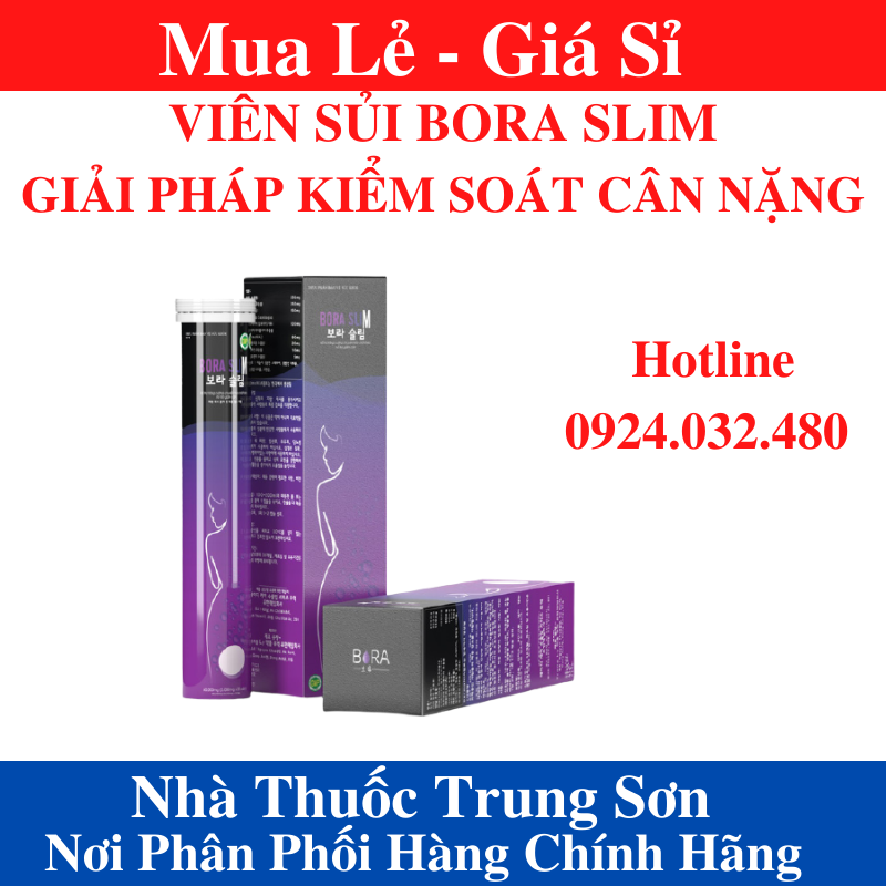 [HCM][CHÍNH HÃNG] Sủi BORA SLIM giảm cân siết mỡ an toàn không mệt mỏi 1 lọ 20 viên- TS001