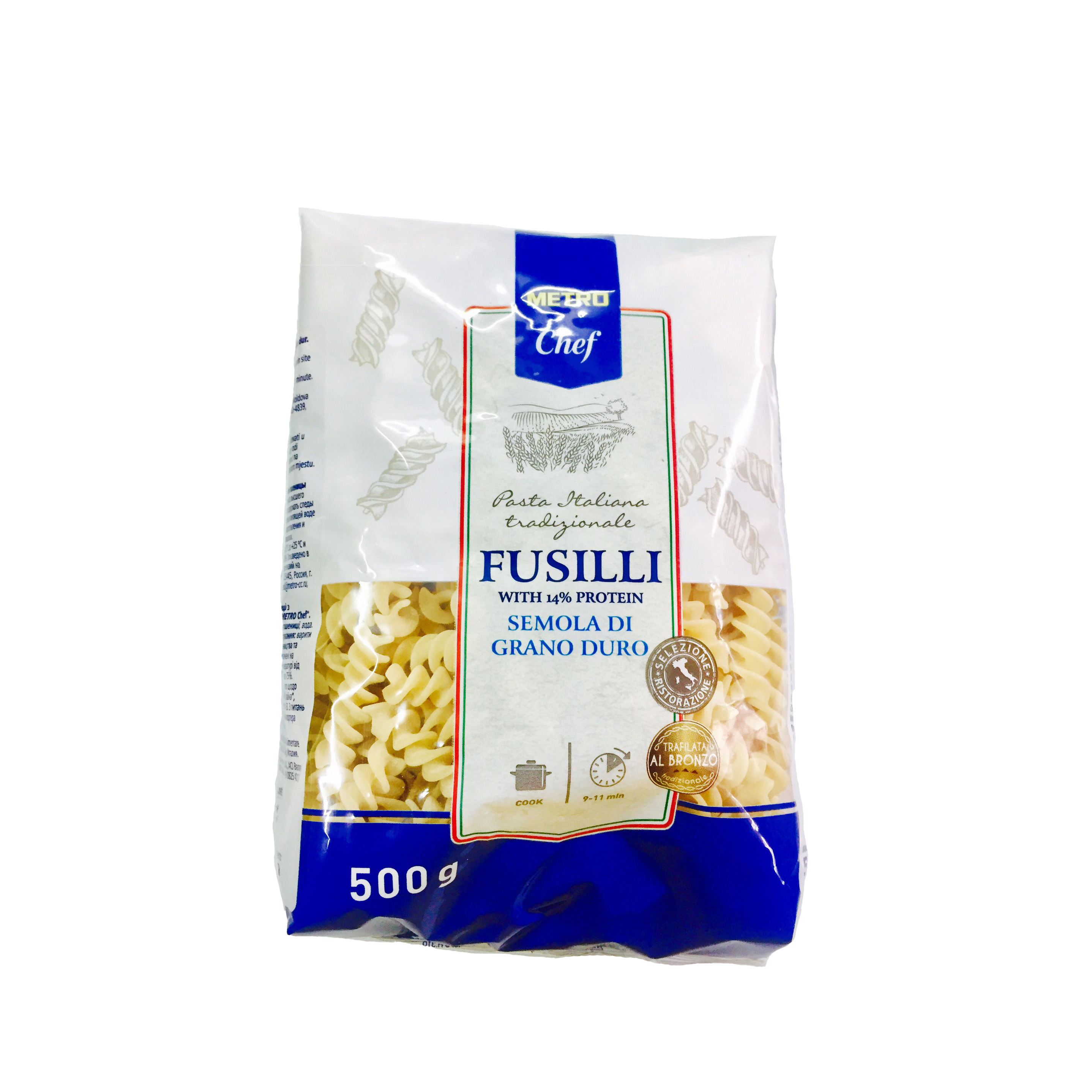 Fusilli (With 14% Protein) (500g) - Metro Chef