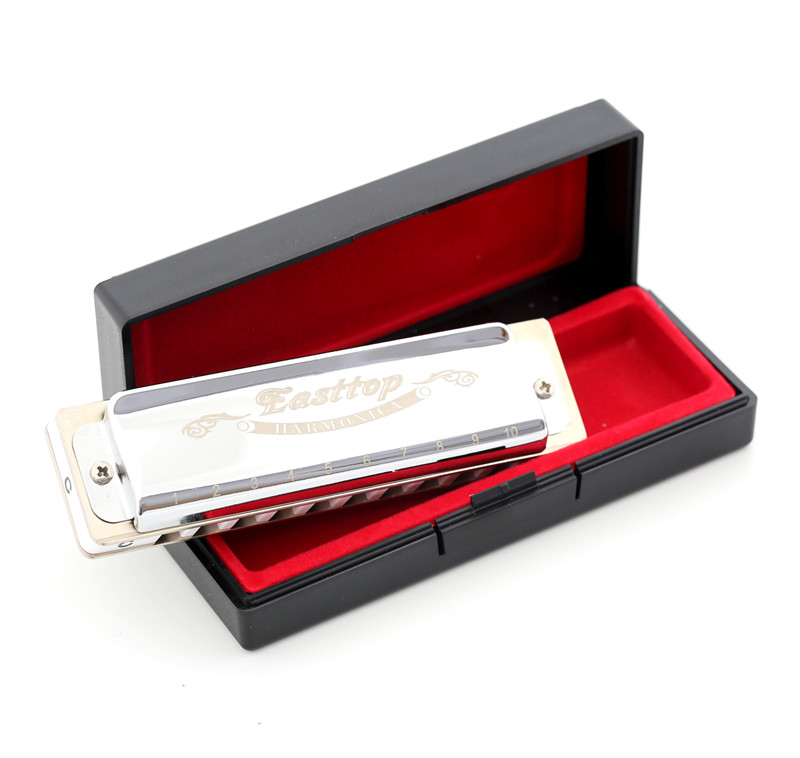 Easttop Harmonica 10 Lỗ Blues Harmonica Ready Stock Organ Với Bìa Màu Bạc Hàng Đầu Cho Người Chơi Chuyên Nghiệp Người Mới Bắt Đầu Học Sinh Trẻ Em Trẻ Em Món Quà Sinh Nhật