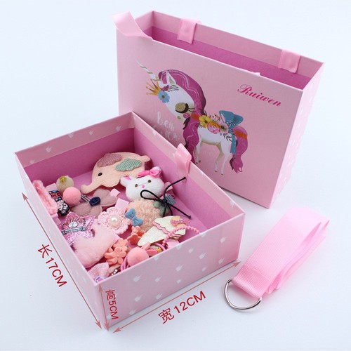 Set làm tóc 24 món cho bé nhiều màu, hộp kẹp tóc cột tóc bé gái 24 món, set 24 món phụ kiện bộ nơ kẹp tóc cho bé