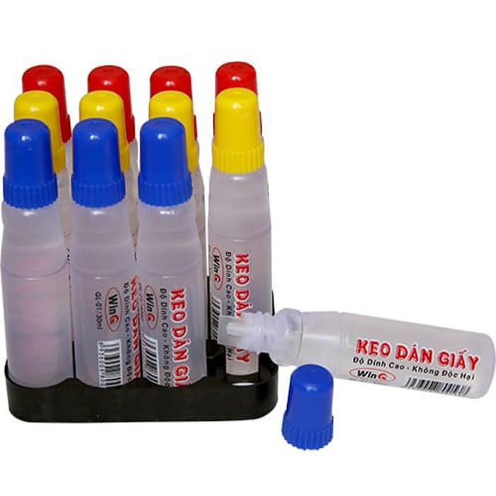 12 chai keo dán giấy 30ml , hồ dán giấy winq