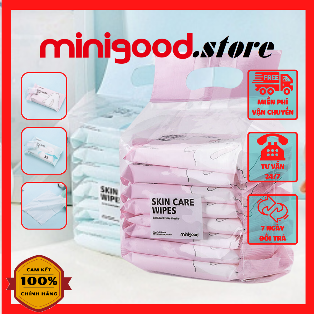 Túi 8 bao khăn giấy ướt 10 miếng MINIGOOD