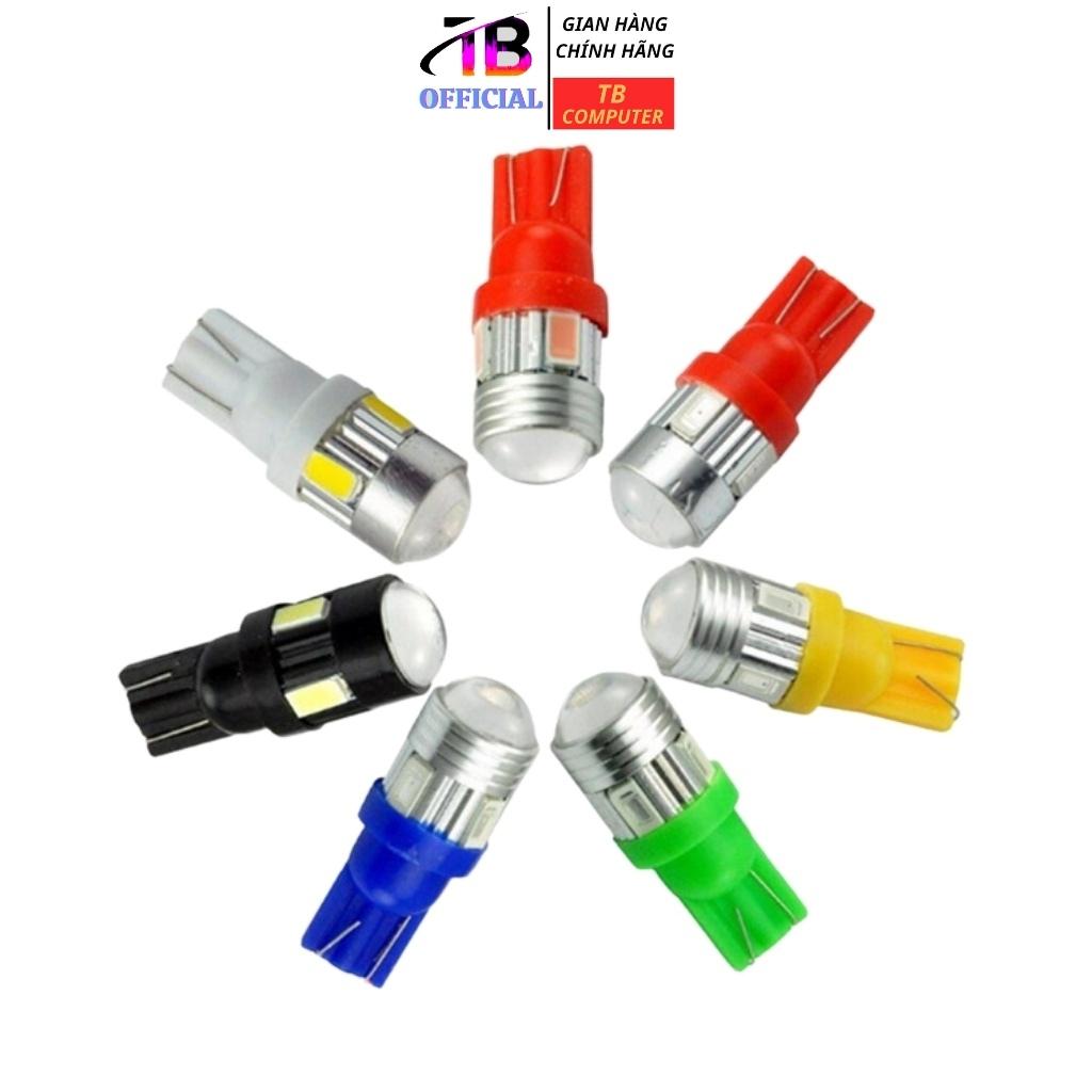 Đèn led demi đèn xi nhan chân t10 bi cầu xe máy ô tô các màu siêu sáng