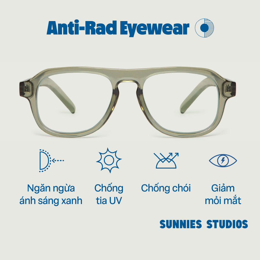 Kính Sunnies Studios Chống Ánh Sáng Xanh Osten Slate