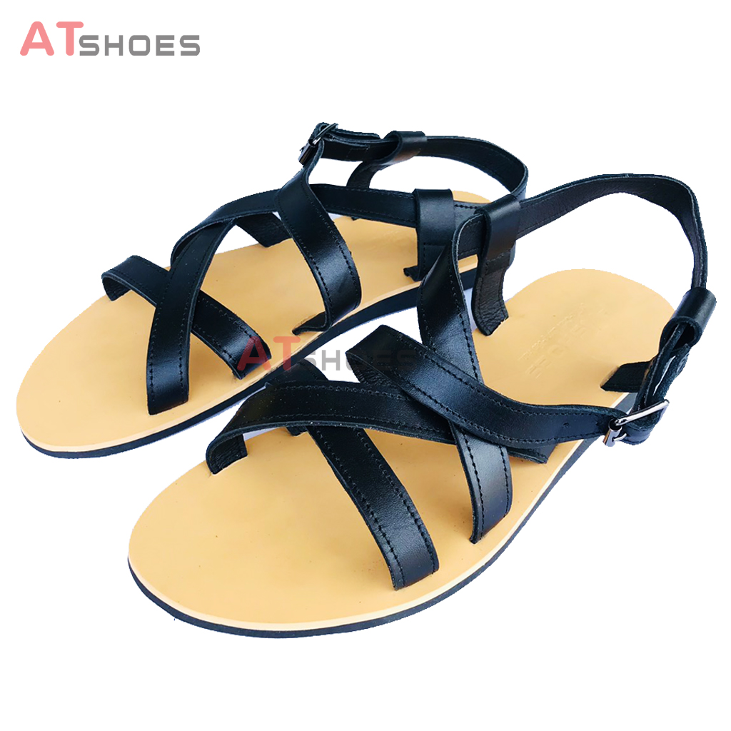 Dép Quai Hậu Dép Sandal Nam Da Bò Thật AtshoesXDxsg202