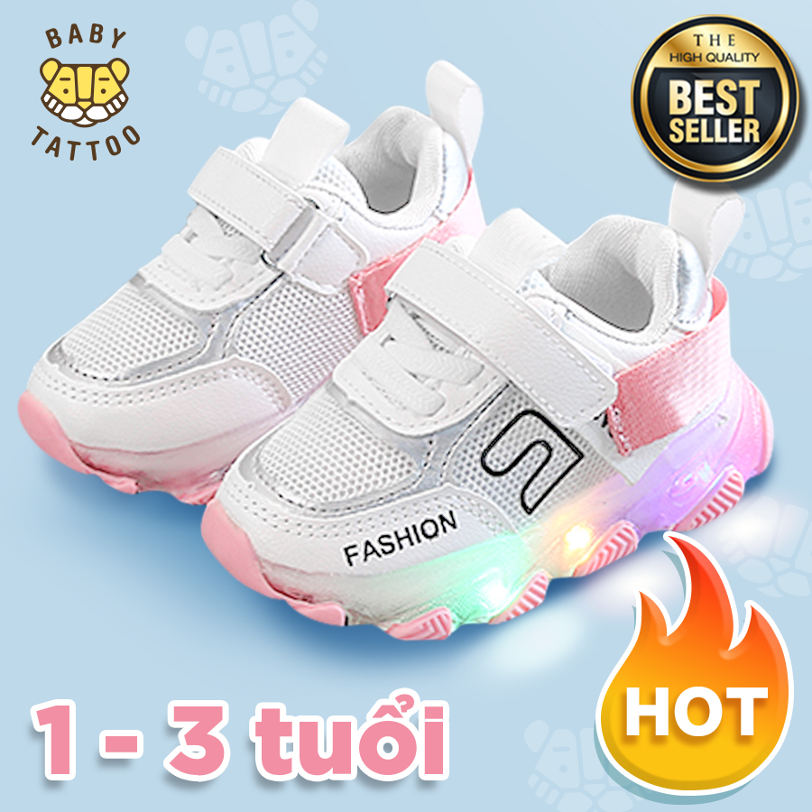 [HCM]Giày cho bé Giày thể thao trẻ em có đèn cho bé trai và bé gái siêu thoáng siêu mềm