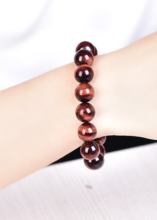 Vòng tay đá mắt hổ nâu đỏ thiên nhiên 8ly