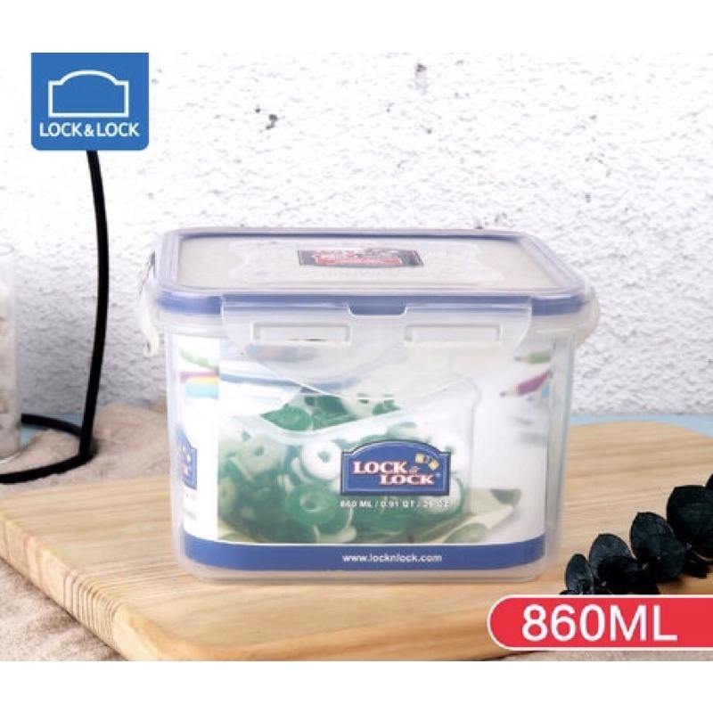 Hộp nhựa đựng thực phẩm để tủ lạnh có khóa 4 cạnh kín hơi lock&lock 860ml - hpl855