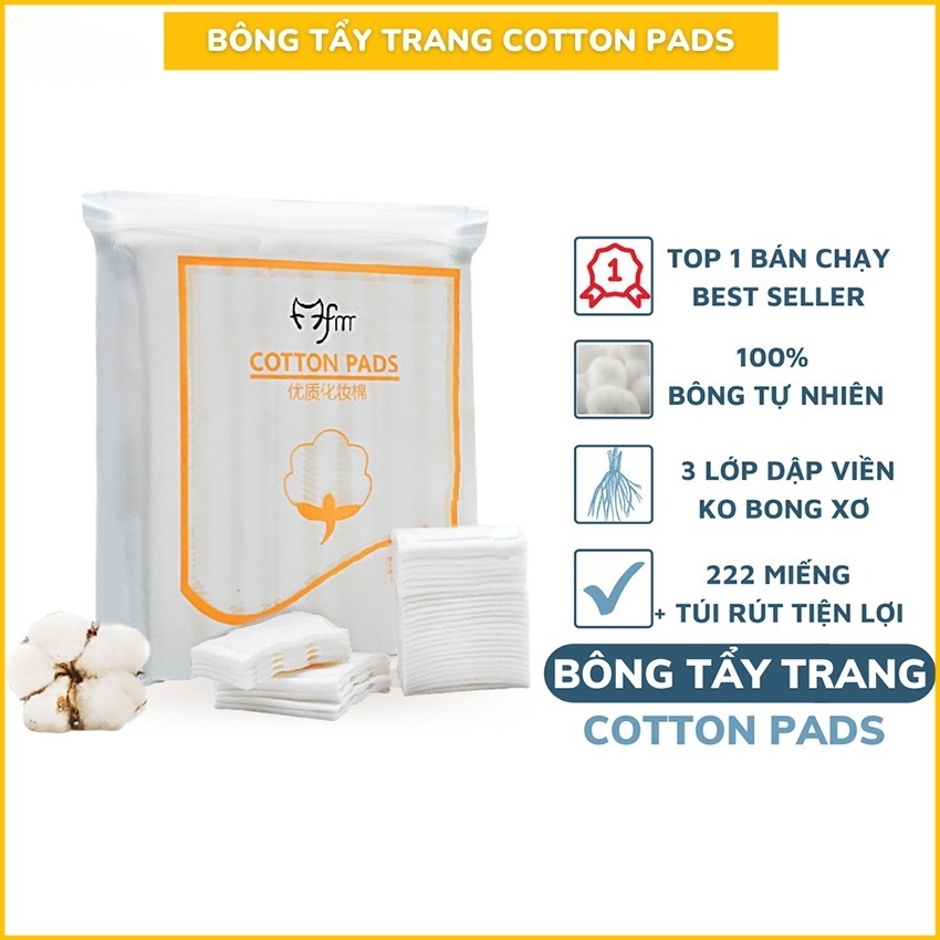 Combo 3 bịch bông tẩy trang cotton pad 222 miếng