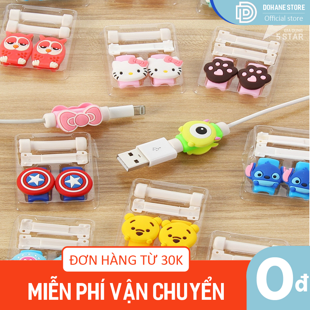 Nút, kẹp bảo vệ đầu sạc chống đứt, gãy đầu dây sạc, chất liệu cao su siêu bền và bảo vệ tối đa, icon hoạt hình dễ thương 10.NCS