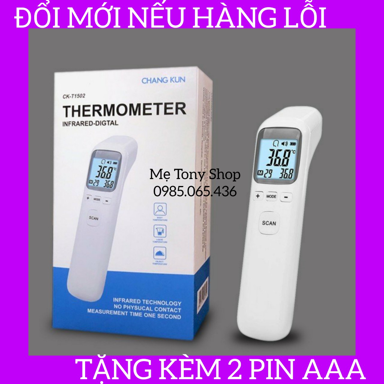 [Đổi Mới-Tặng Pin] Nhiệt Kế Điện Tử Hồng Ngoại Infrared-Đo Cơ Thể Nước,Sữa,Phòng...