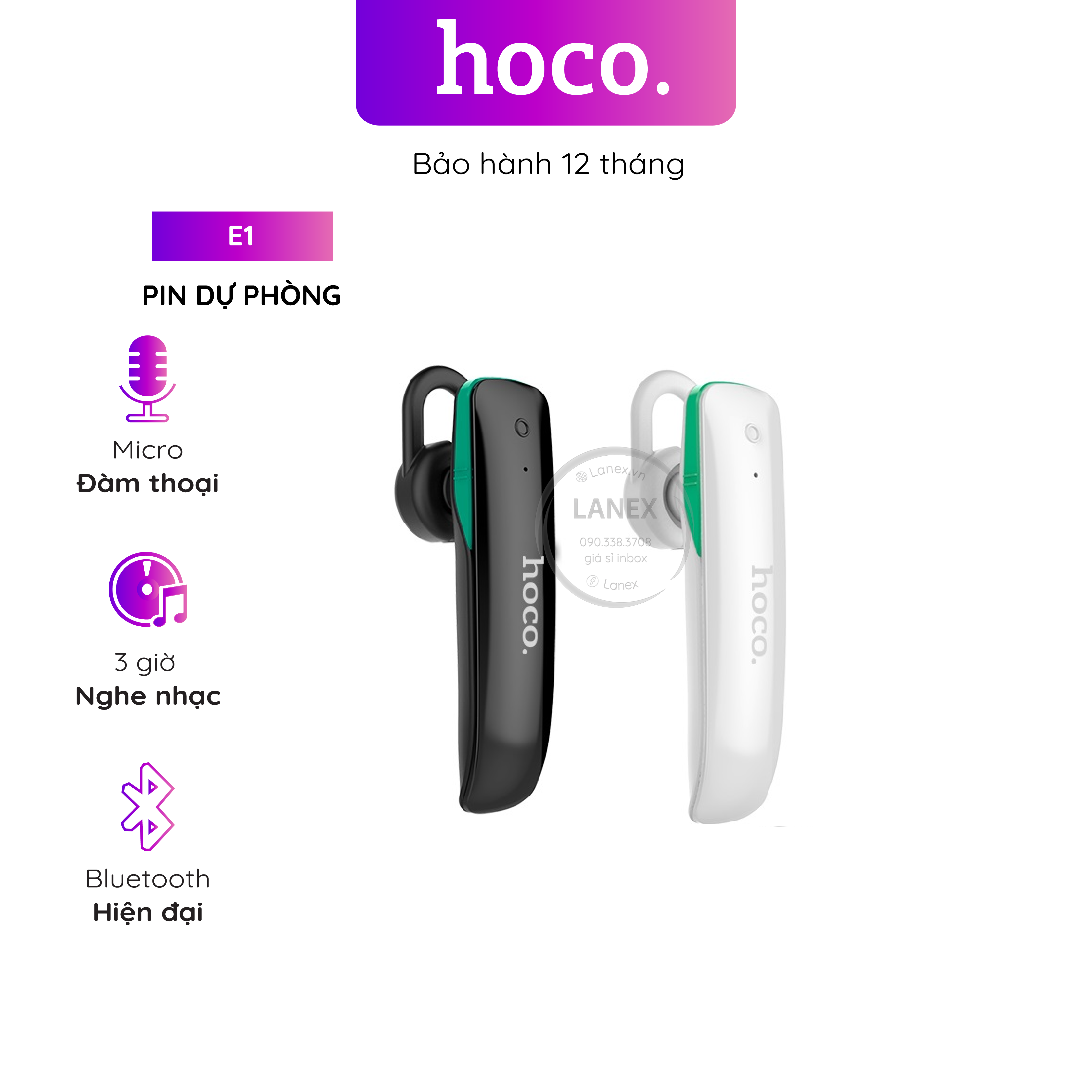 Tai Nghe Bluetooth Hoco E1 1 Bên V4.1 Có Mic