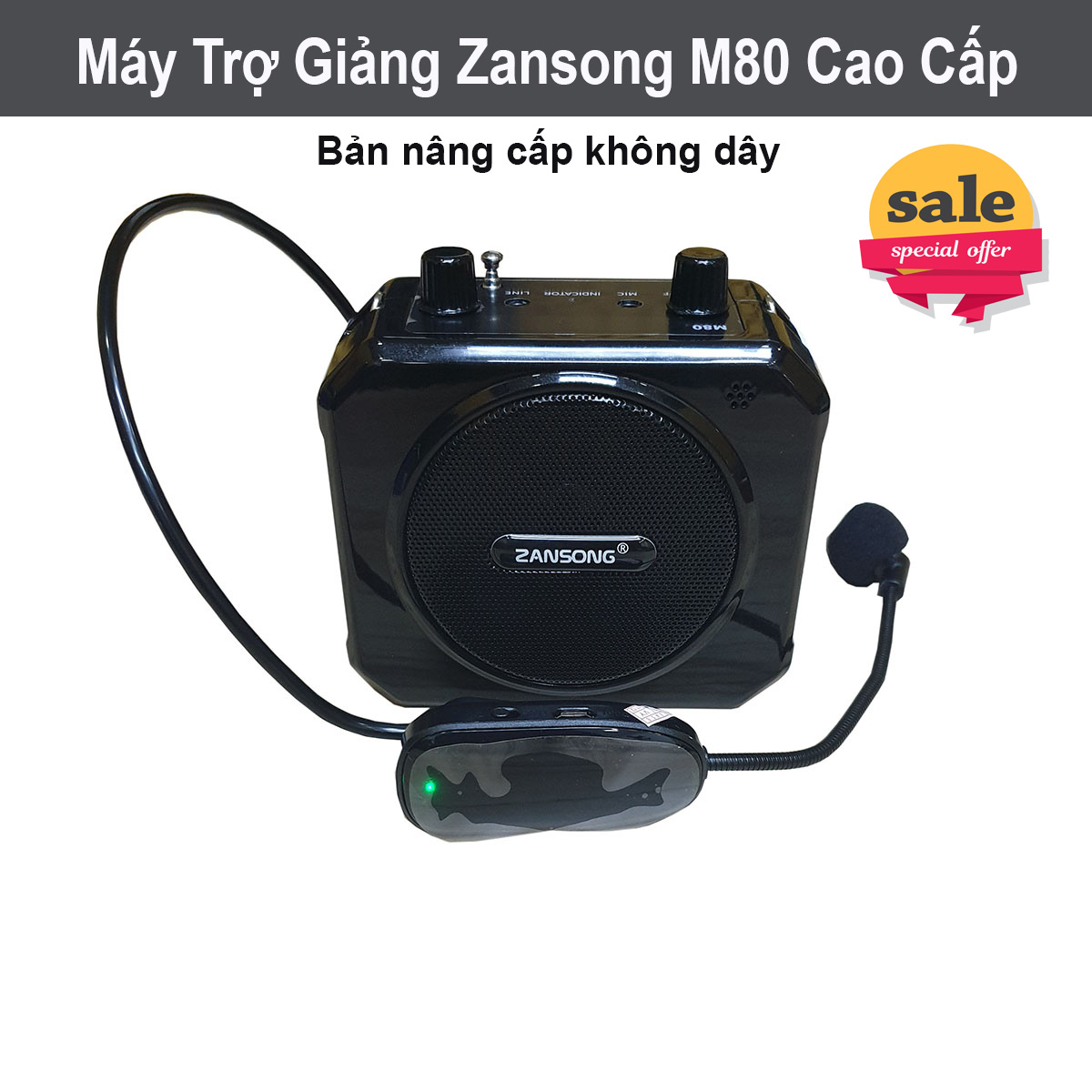 [HCM][TẶNG] Micro Trợ Giảng Không Dây + Máy Loa Trợ Giảng Không Dây Từ Xa Zansong M80 Loa Trợ Giảng Công Suất Lớn Máy Trợ Giảng Không Dây Giá Rẻ Nhỏ Gọn Loại Tốt Cho Giáo Viên Dễ Dàng Sử DụngÂm Thanh Chuẩn Độ Nhạy Cao Pin Trâu