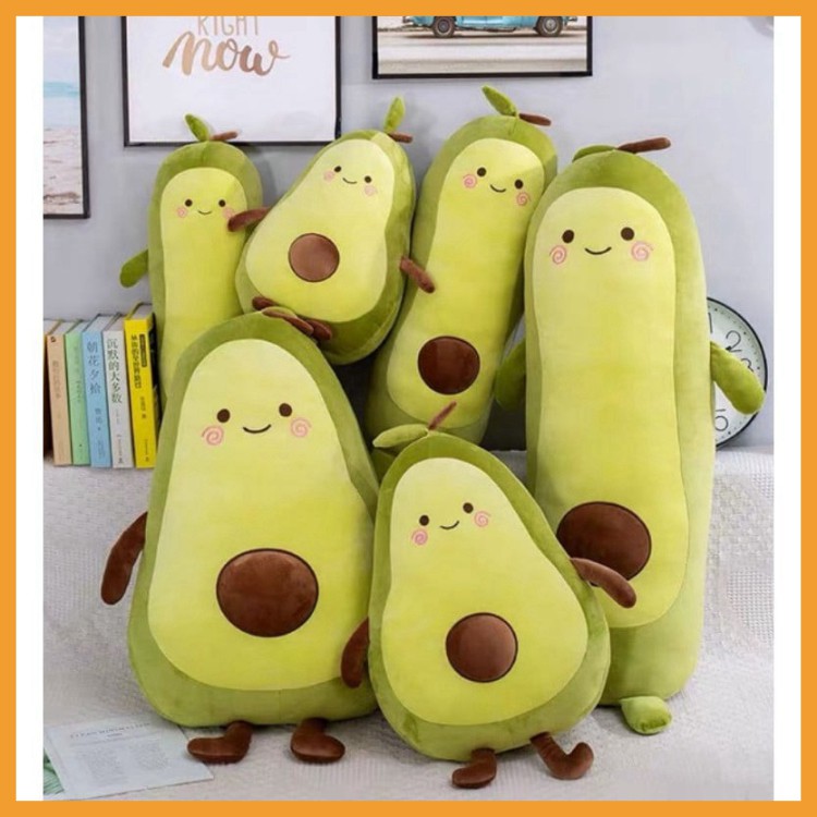 Gấu bông - gối ôm quả bơ siêu ngộ nghĩnh quà tặng cho bé, vải nhung mềm mịn co giãn 4 chiều