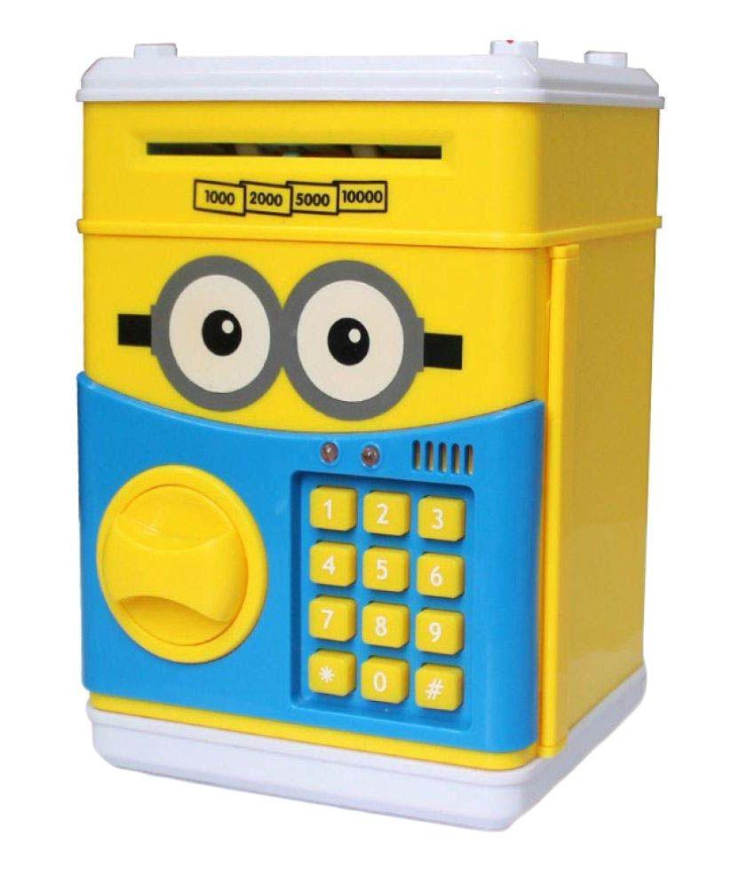 Két sắt mini hình thú, Két sắt mini đồ chơi cho bé tiết kiệm tiền, hộp đựng tiền thông minh