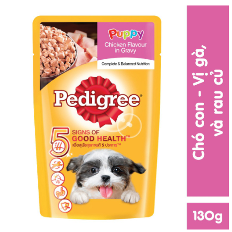 Thức ăn THỊT PATE chó con VÀ LỚN dạng sốt Pedigree 130g ĐỦ VỊ