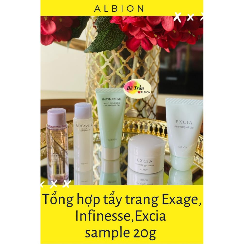 Tổng hợp các mẫu thử tẩy trang 20g Exage, Infinesse, Excia