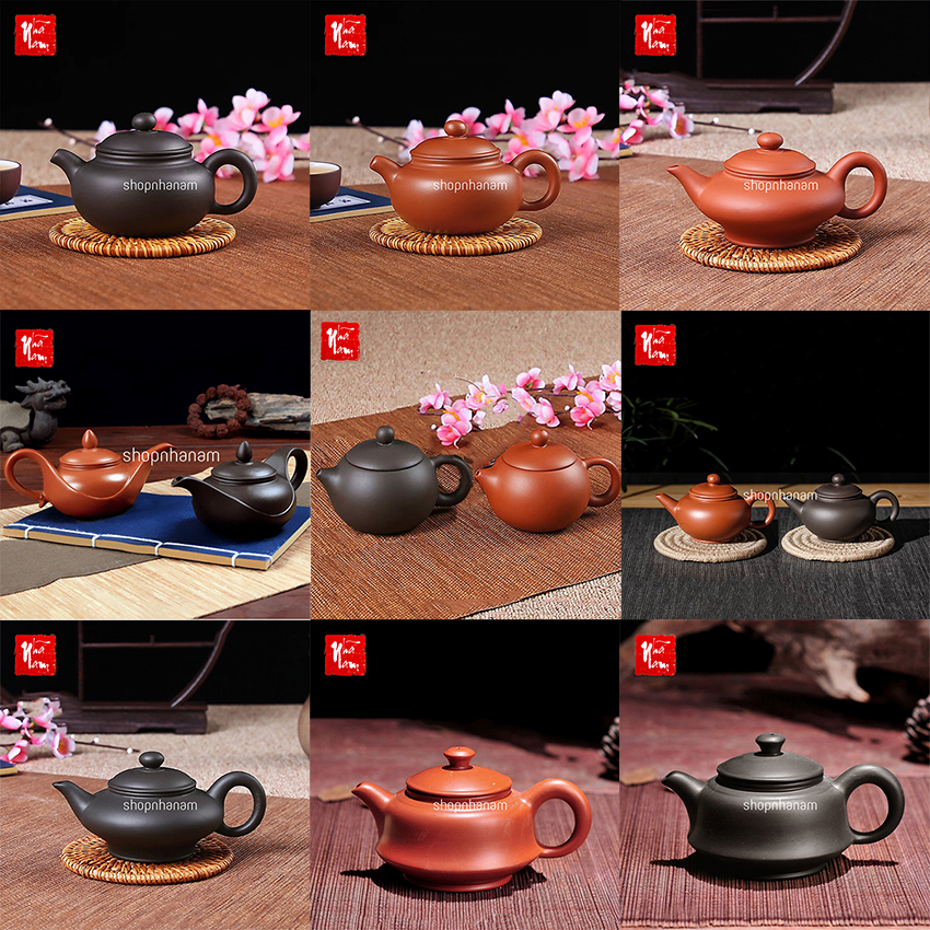 [CHỌN MẪU] Ấm trà tử sa Nghi hưng dáng tròn, dáng bẹt, dáng đèn thần, ấm trà gốm sứ tử sa trà đạo - Phong Thủy Nhã Nam