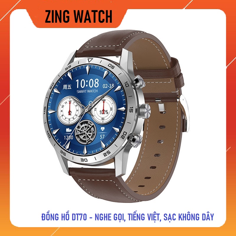 Đồng hồ thông minh dt70, dt70 plus – nghe gọi, tiếng việt, sạc không dây